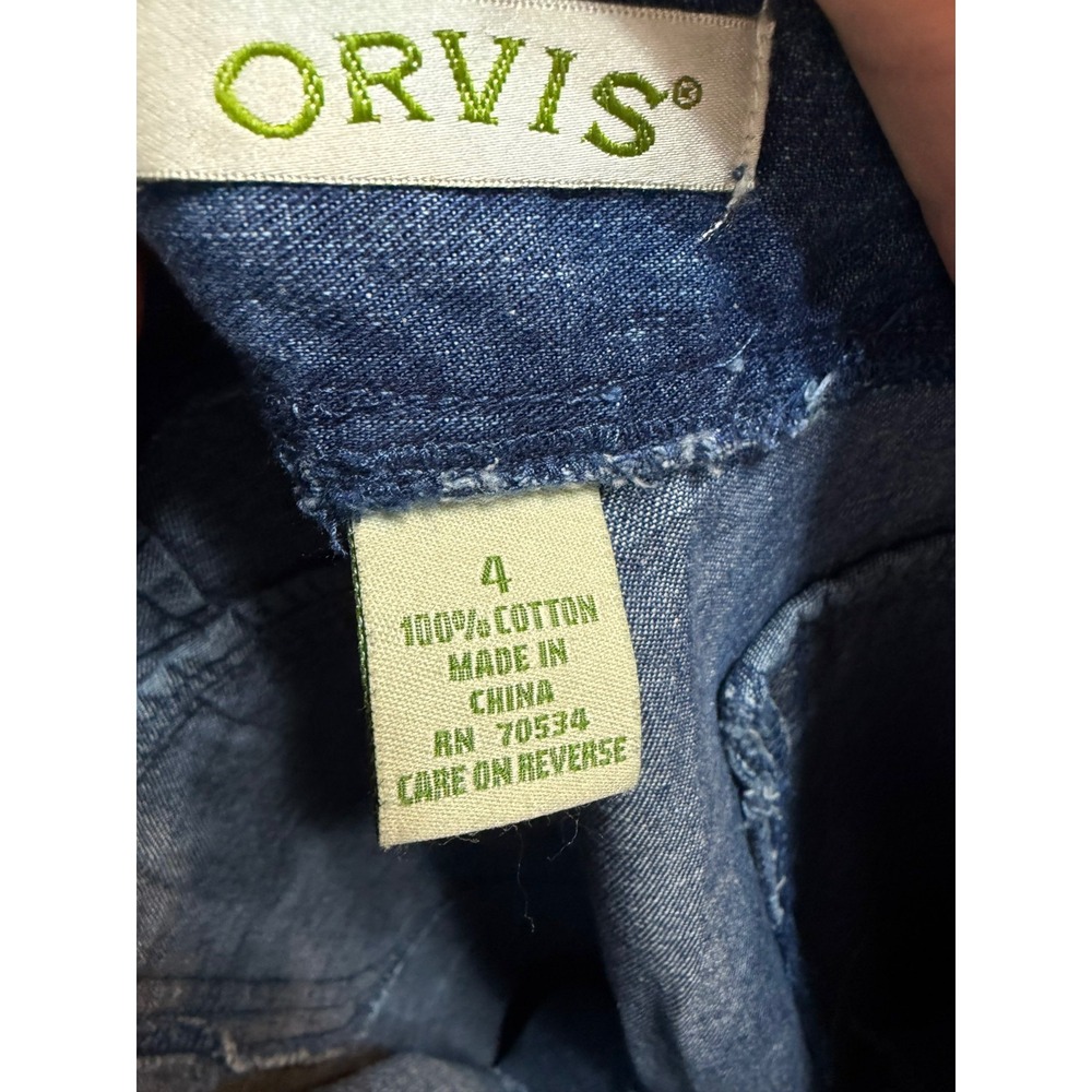 Orvis Coastal Grandma Drawstring Denim Pants Women Size 4 Cabincore Gorpcore - Picture 6 of 7